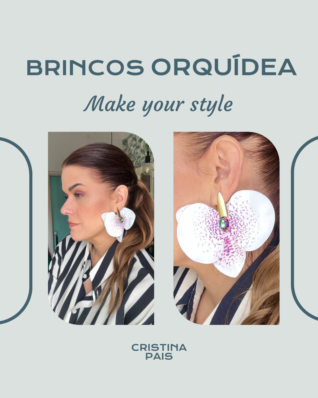 Brincos orquídea branca